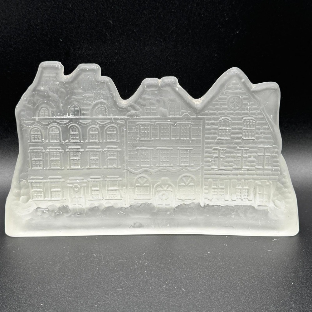 House of Lloyd‎ Vtg. Frosted Crystal Glass Village House Tea Light Candle Holder